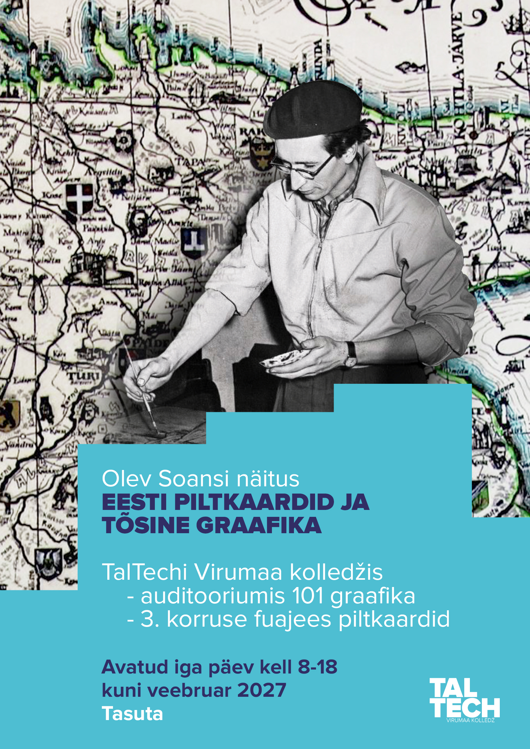 Olev Soansi piltkaartide näitus Virumaa kolledžis