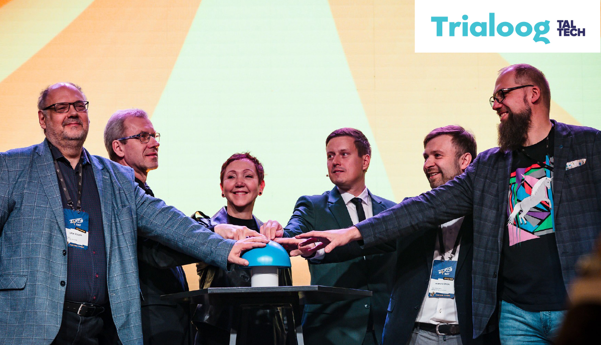 Startup Day kõrvalüritusel Tartus kuulutas majandus- ja tööstusminister Erkki Keldo välja 12,6 miljoni euro suuruse süvatehnoloogiaprogrammi, mille eesmärk on kiirendada teaduspõhiste iduettevõtete arengut. TalTechi esindas ettevõtlusprorektor Erik Puura (vasakult esimene). Foto: Startup Day