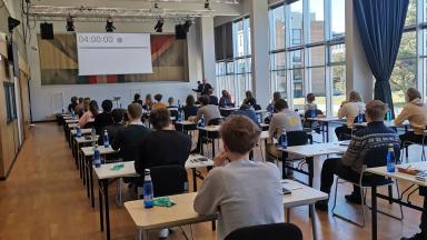 students in a big classroom