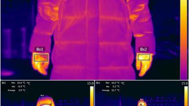 kinnaste ja mütside termopiltide võrdlus