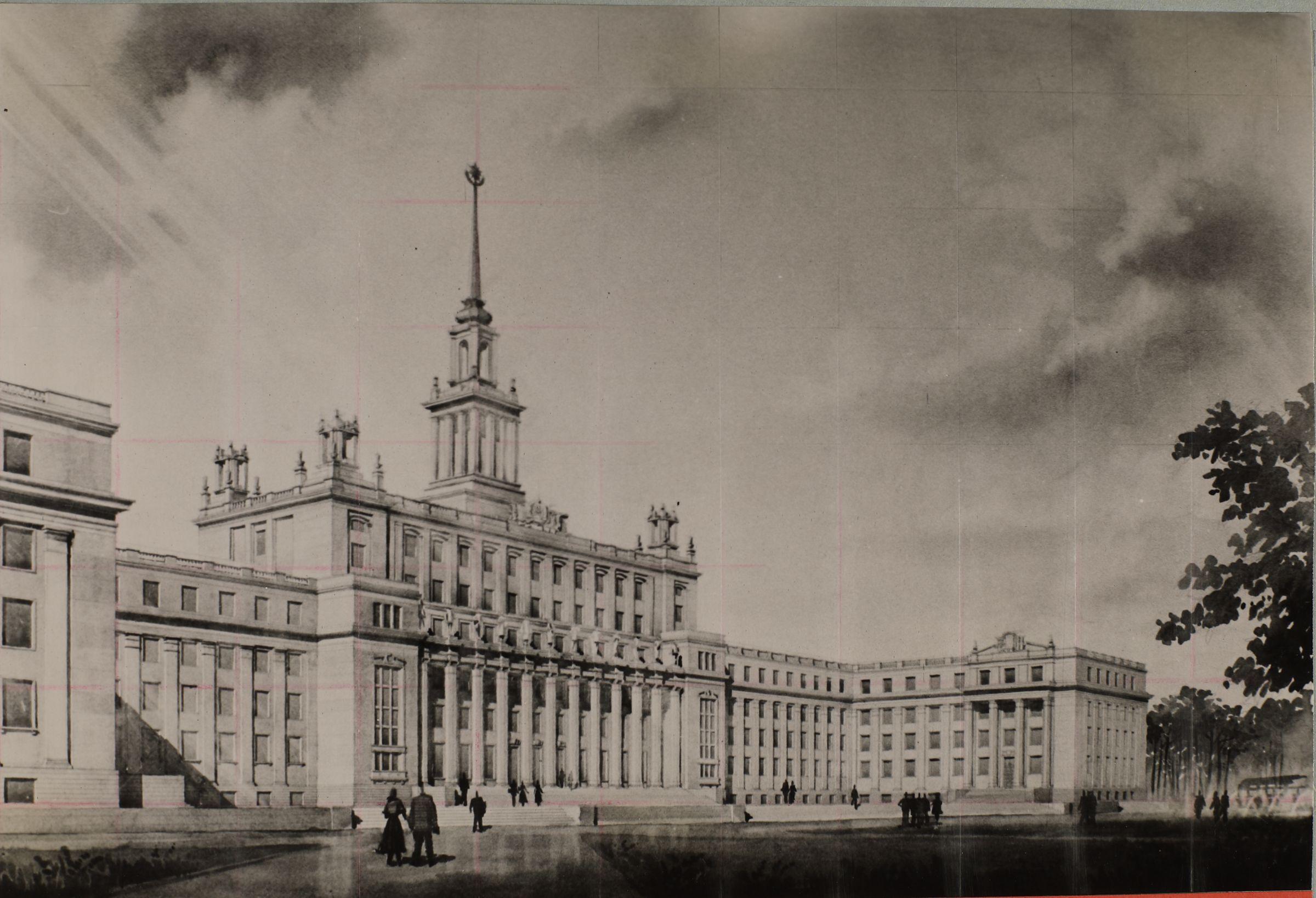 stalinistlikus stiilis peahoone joonis