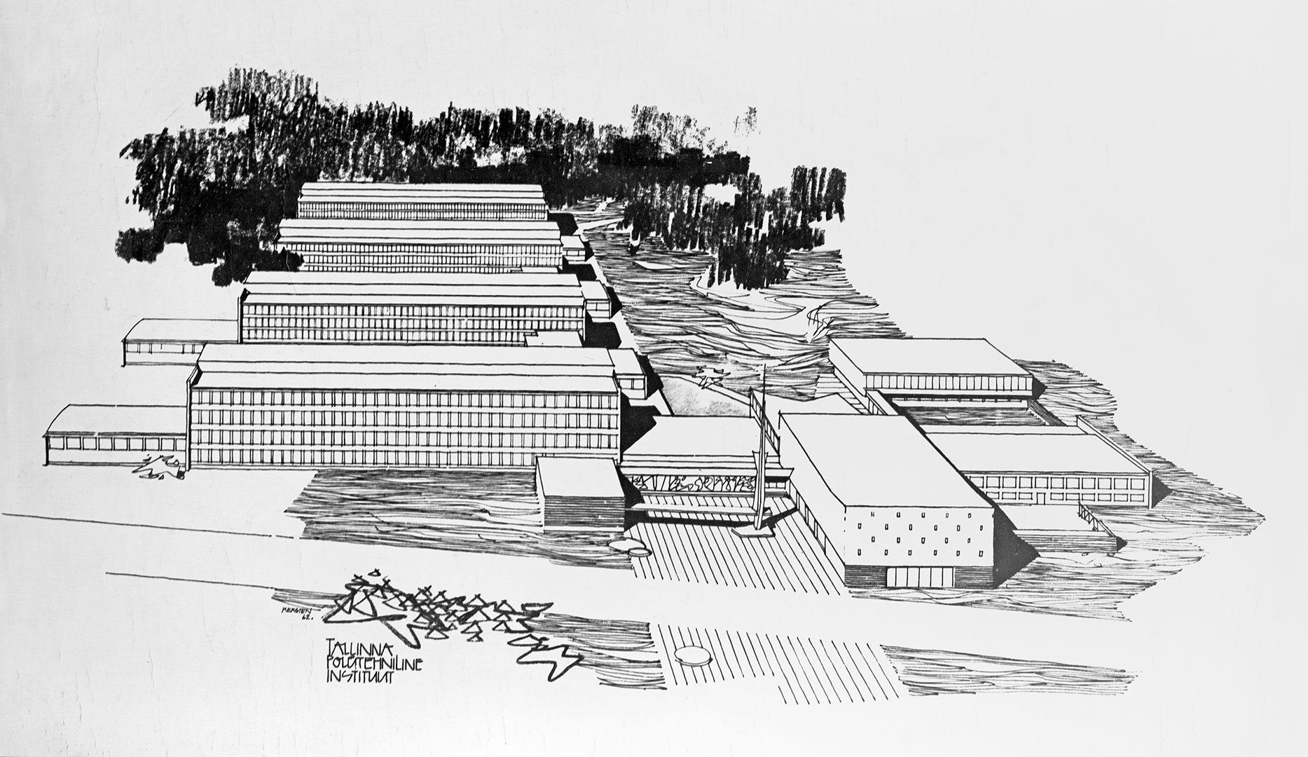 TPI modernistliku peahoone õhuvaade