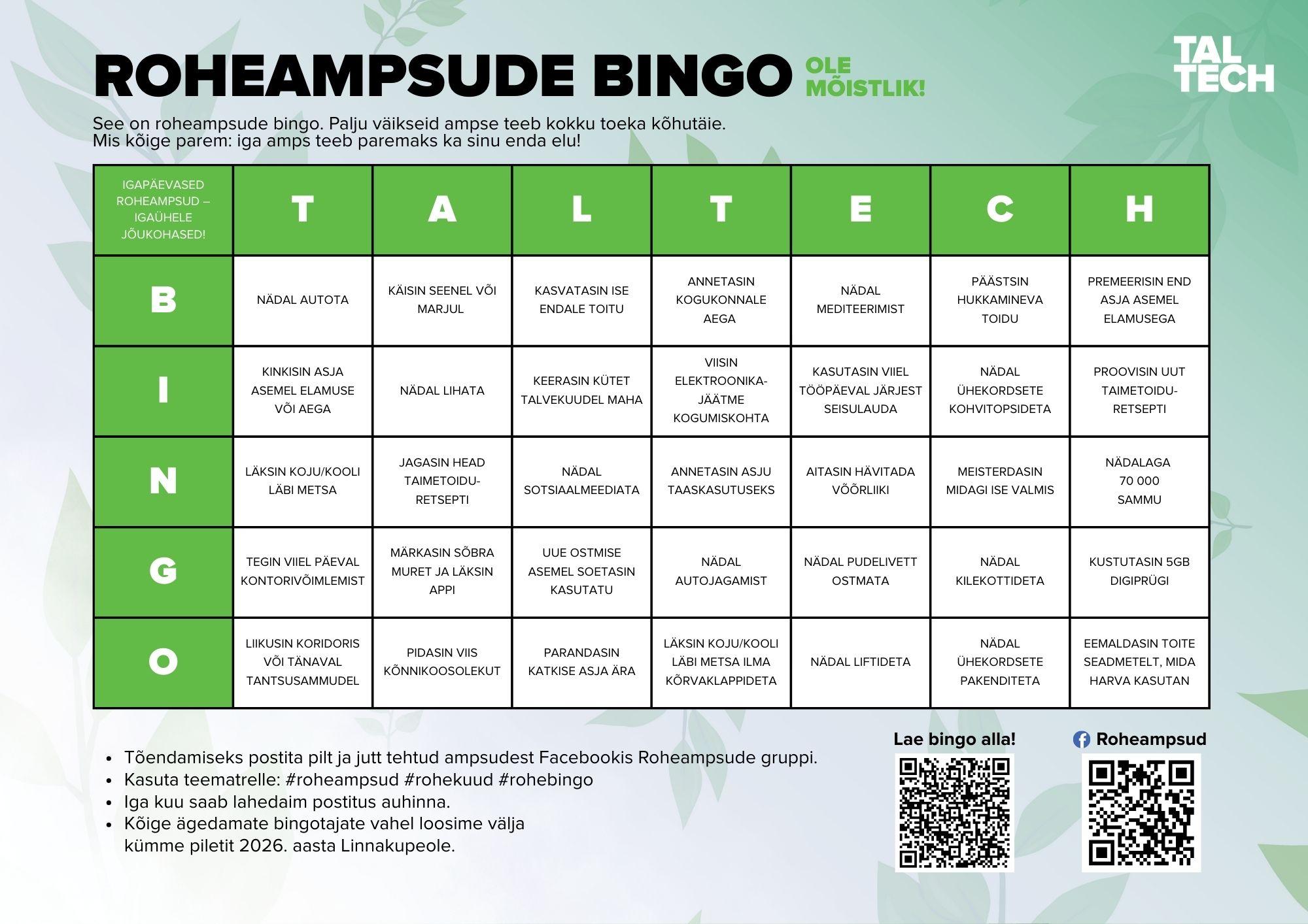 Roheampsude bingo