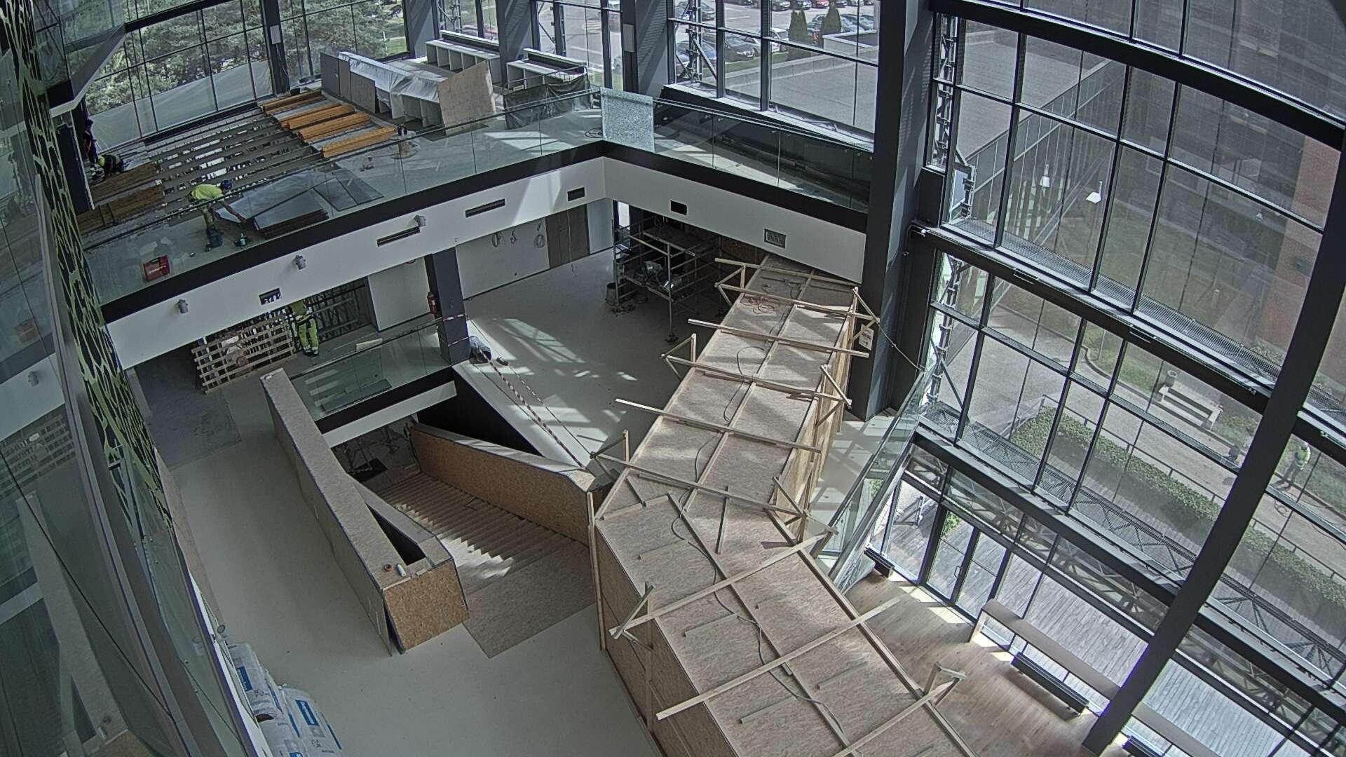 vaade raamatukoguhoone galeriile ehituse ajal