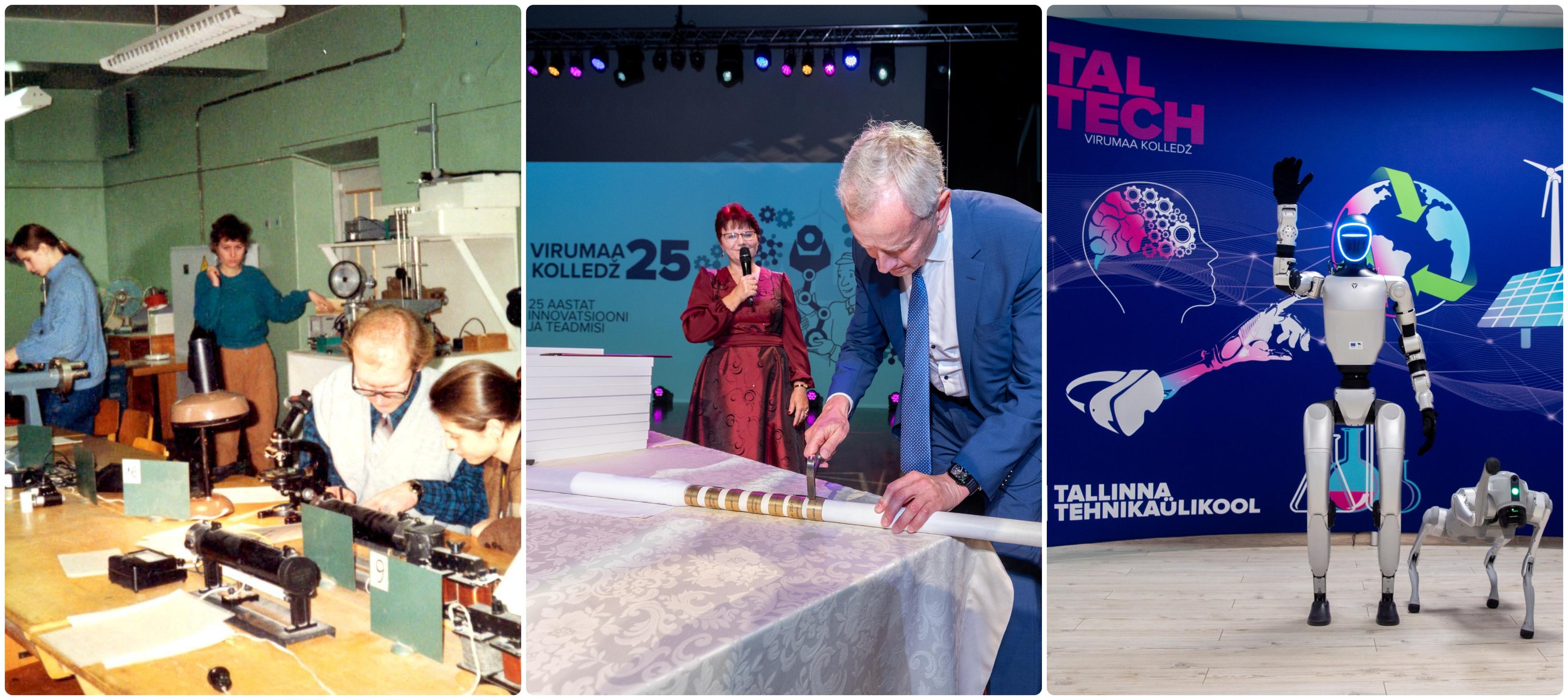 Fotokollaažil Virumaa kolledži minevik, olevik ja tulevik