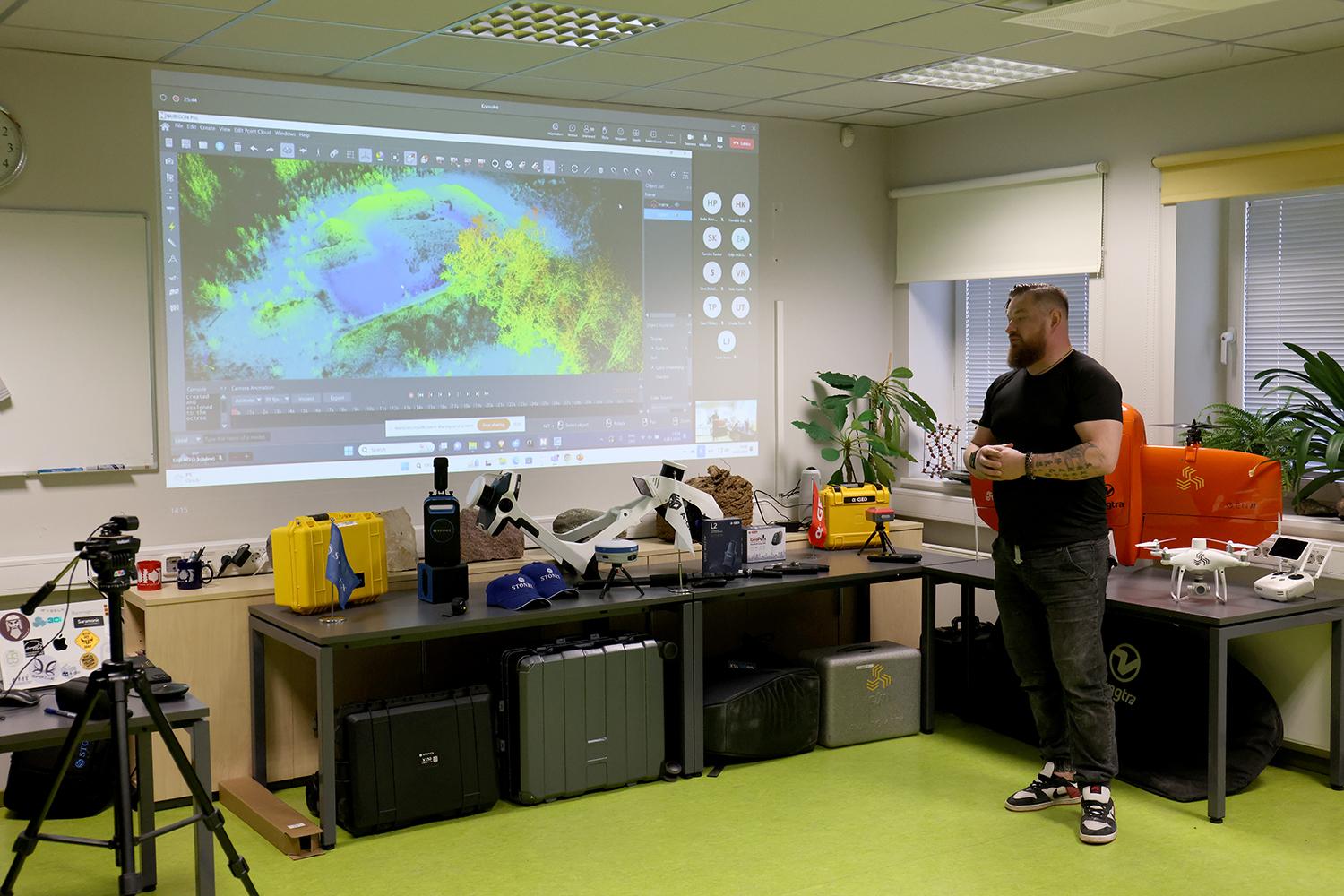 man giving presentation