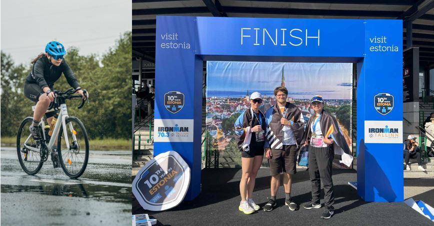 people at the finish line